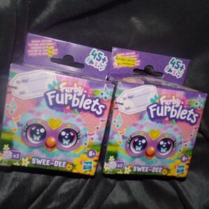 lot 2 Furby Furblets SWEE-DEE Mini Friend Electronica Music 45+Sounds Rainbow